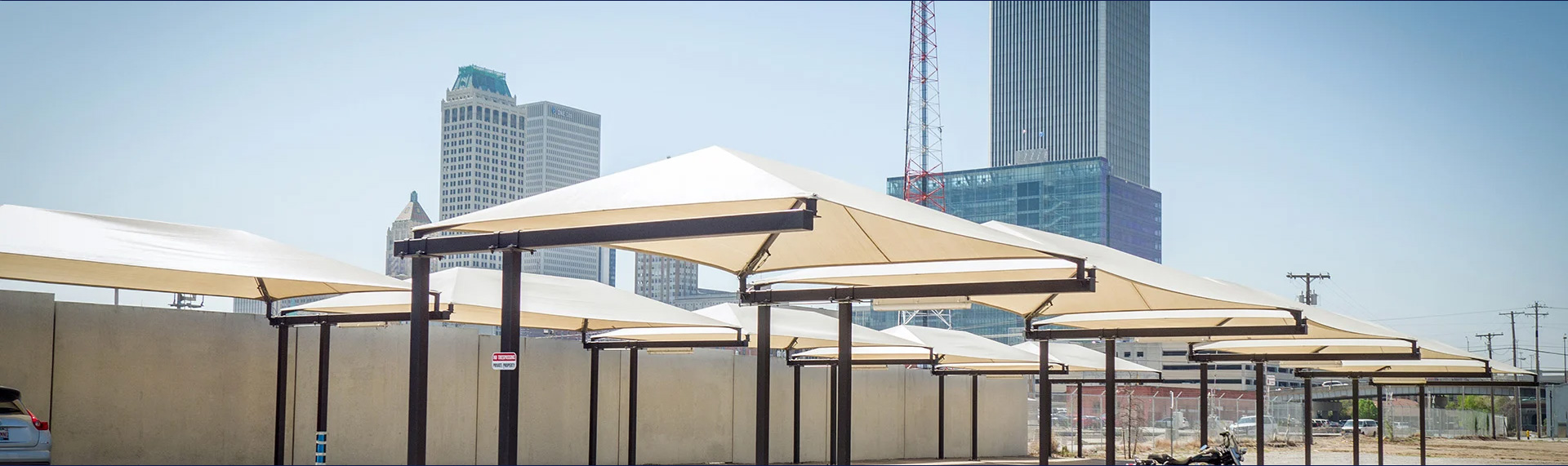 Cantilever Shade Structures in Annapolis, Maryland and Delaware.
