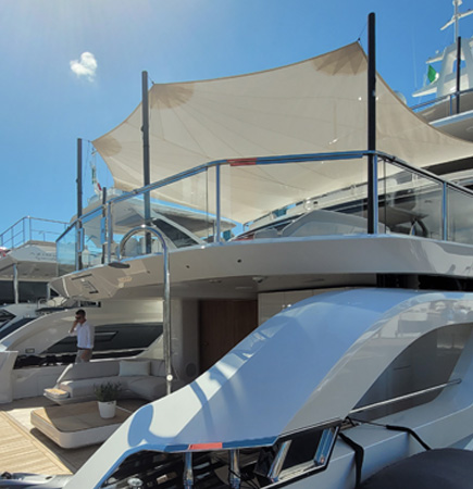 Our custom boat shade sails are perfect for boaters looking for upscale convenience without the complexity of manual rigging.