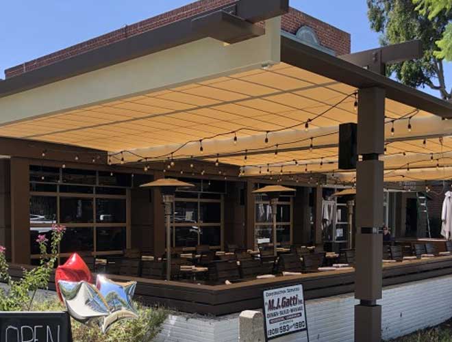Retractable Canopies offer coverage at the push of a button.