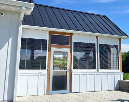 Clear Vinyl Enclosure with the Panels Down in St Michaels, MD.
