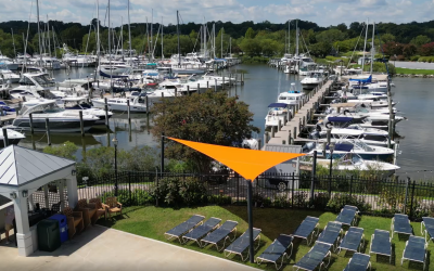 Commercial Shade Sail Replacement at Herrington Harbour South, Maryland